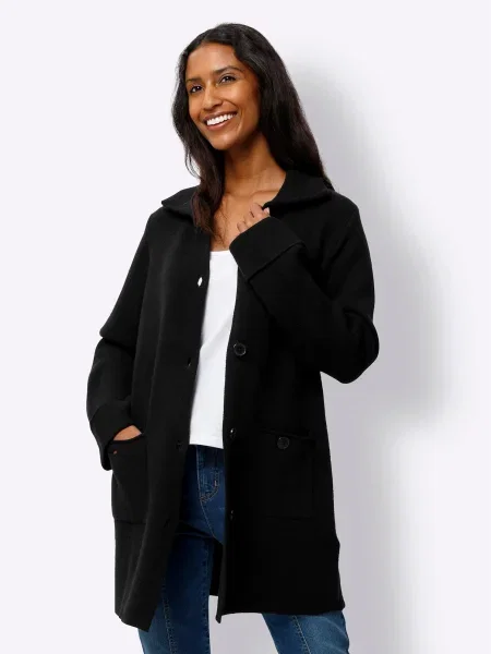 Heine Geacă tricotată negru