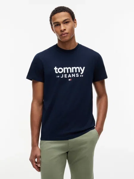 Tommy Jeans Tricou bleumarin / roșu alb
