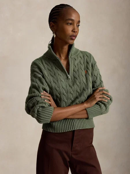 Polo Ralph Lauren Sveter olivová zelená