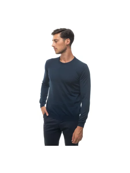 Jedwabny sweter Kiton niebieski