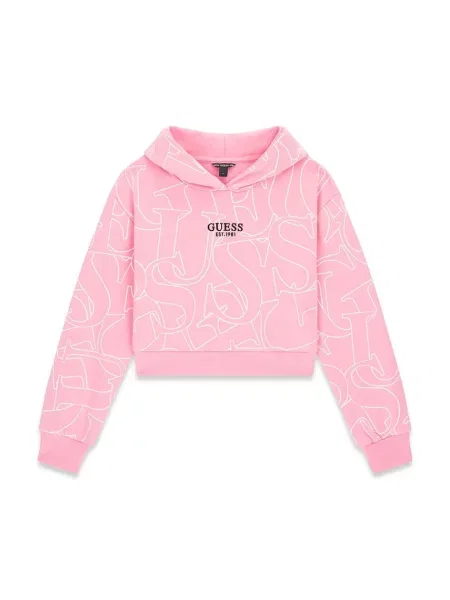 Guess mikina s kapucňou detská ružová