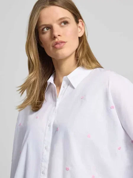 Bluzka koszulowa o kroju relaxed fit z czystej Model NEW LINA GRACE' Only biała