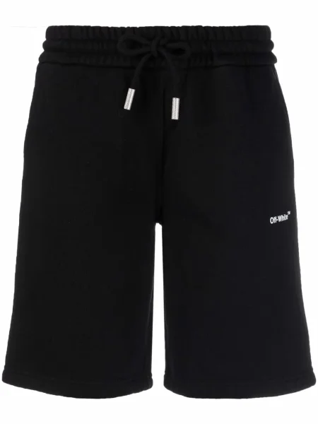 Pantaloni scurți Off-white cu dungi cu imagine alb