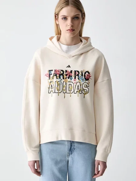Adidas hanorac pentru femei cu x Farm Rio bej