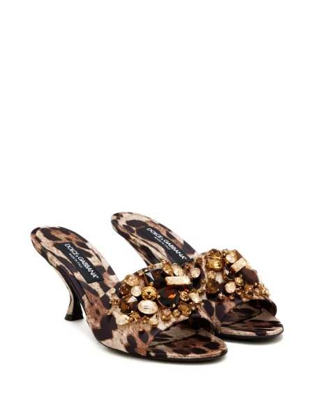 Sandale Dolce & Gabbana cu model leopard maro