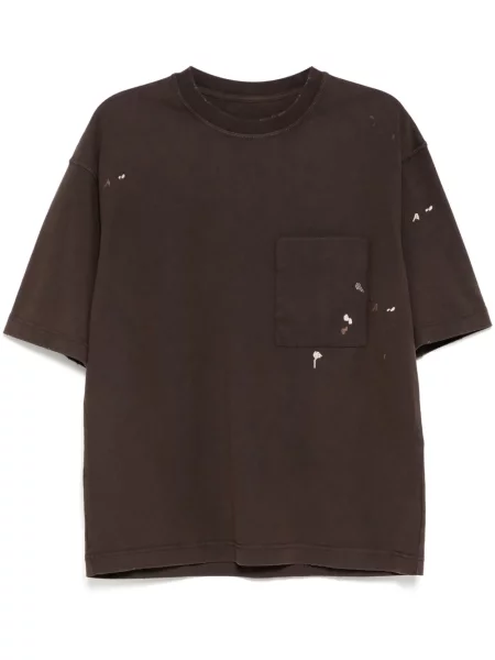 Tričko Croquis s výšivkou hnědé