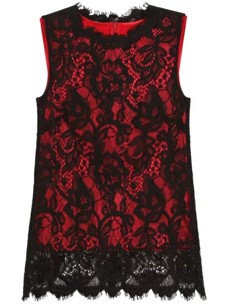Top Dolce & Gabbana cu model floral din dantelă negru