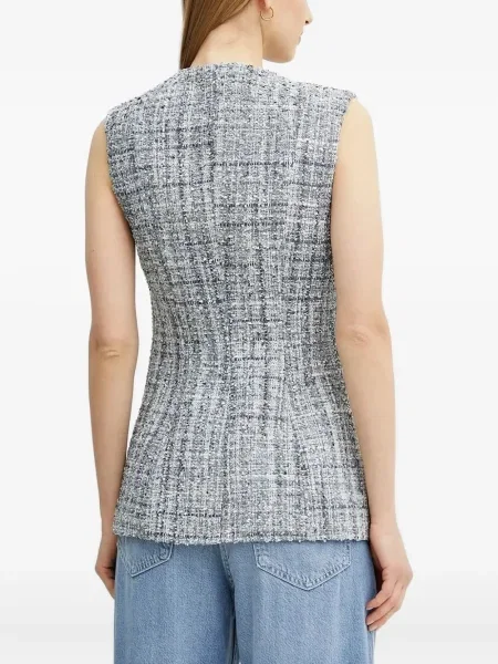 Αμάνικο γιλέκο Guess tweed γκρι