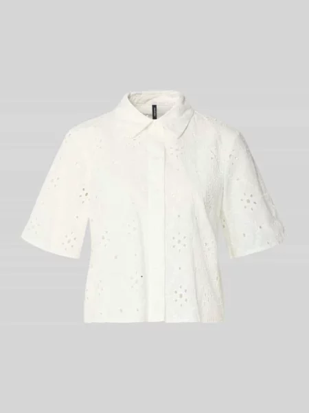 Bluzka koszulowa o kroju relaxed fit z czystej bawełny model ELIZA' Vero Moda biała