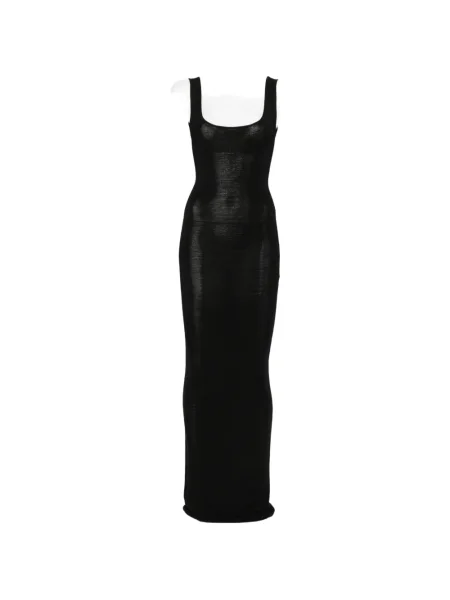 Maxi rochie maxi Entire Studios fără mâneci de costum negru