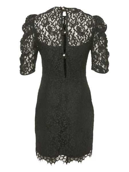 Rochie mini Sandro cu model floral din dantelă de costum negru