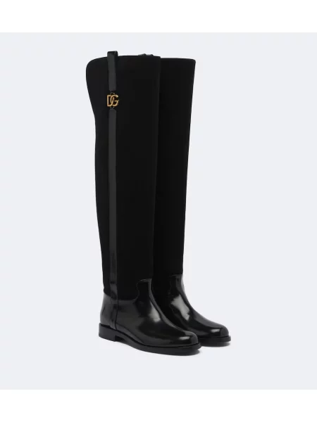 Szarvasbőr csizma Dolce&gabbana fekete