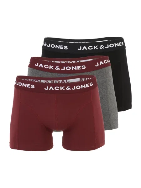 JACK & JONES Boksarice JACBRINK pegasto siva / rdeča / črna bela