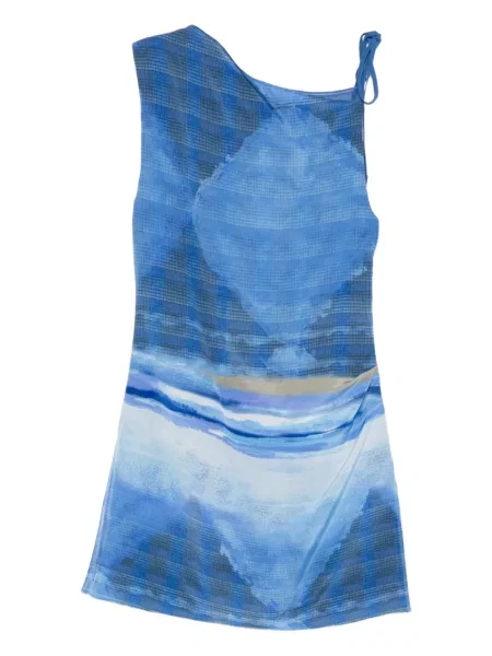 Rochie mini Sir cu imagine de costum albastru