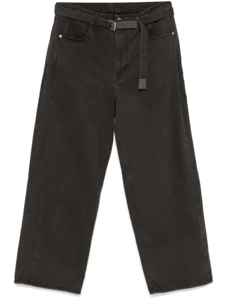 Pantaloni Sacai din țesătură twill gri