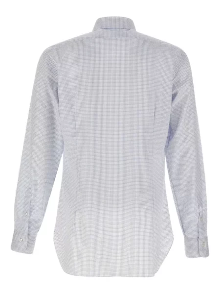 Kostkovaná dlouhá košile Barba bílá