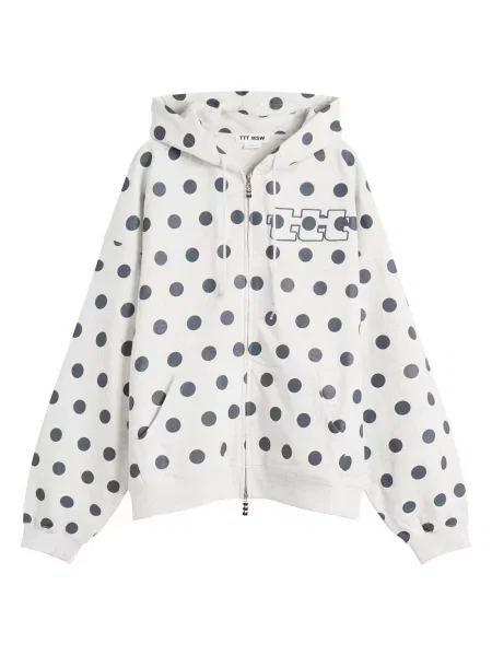 Bluza z kapturem Ttt Msw w grochy z autografem szara