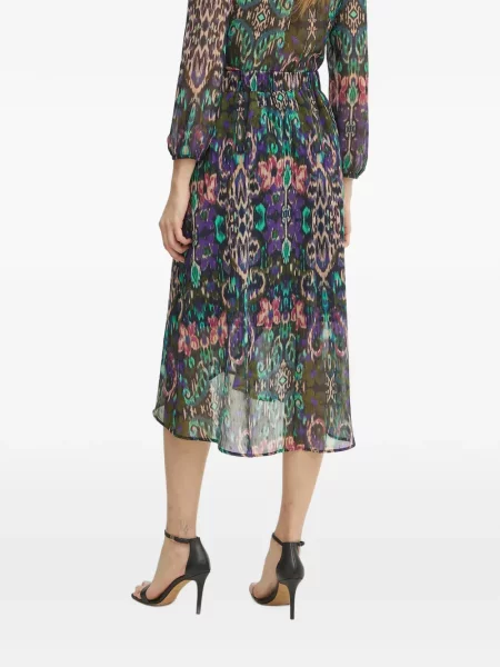Fustă midi Morgan cu model floral negru