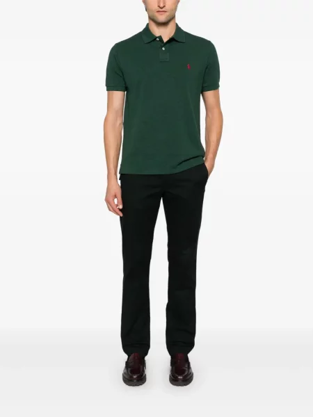 Iš natūralios odos mažas polo marškinėliai Polo Ralph Lauren dvieiliai juoda
