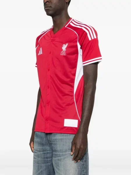 Cămașă Adidas cu dungi din piele alergare roșu