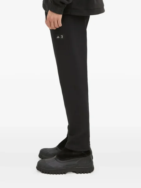 Spodnie cargo Adidas w paski z nadrukiem czarne