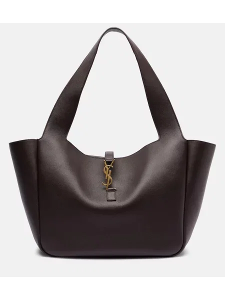 Usnjena usnjena torbica Saint Laurent bordo