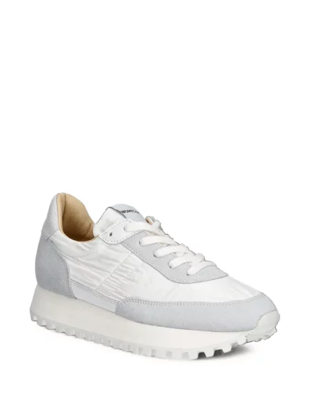 Sneakerși Novesta din piele de căprioară alb