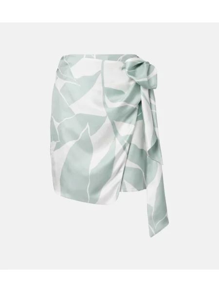 Fustă Max Mara de mătase cu imagine alb