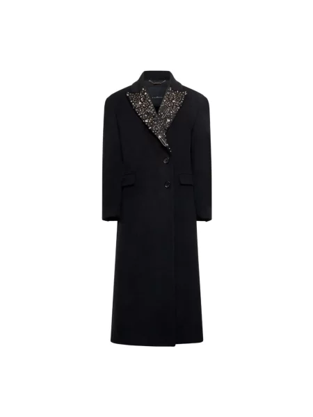 Długi płaszcz John Richmond wełniany czarny