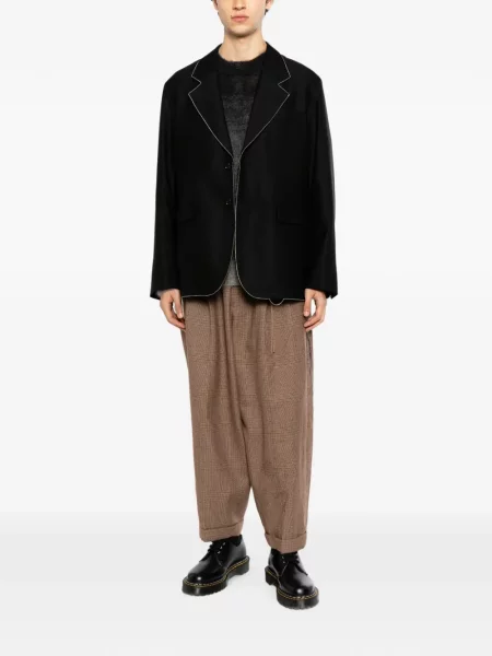 Pantaloni Mastermind Japan în carouri maro
