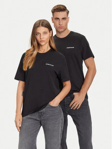 GUESS JEANS Tricou / alb negru