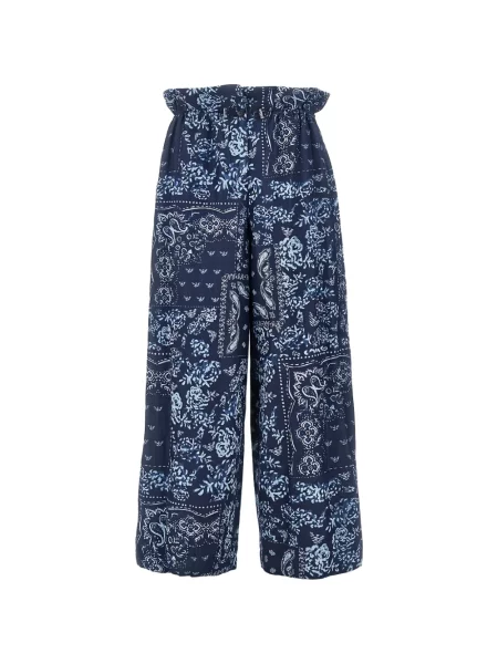 Pantaloni Emporio Armani cu model floral cu imagine albastru