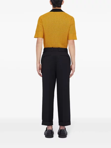 Tricou polo Jil Sander tricotate galben