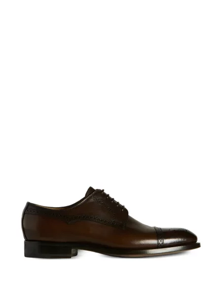 Brogues Kiton din țesătură twill maro