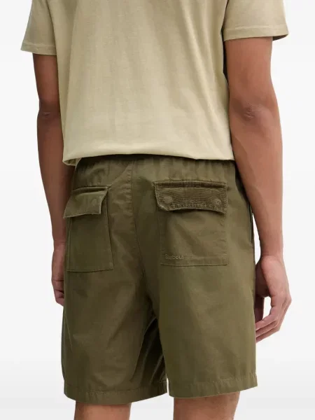 Pantaloni scurți Barbour de catifea cord cu cordon verde