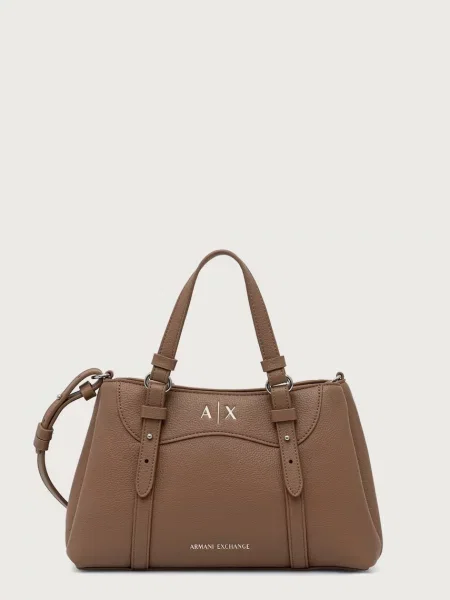 Armani Exchange geantă crossbody pentru femei cu imitație de piele bej