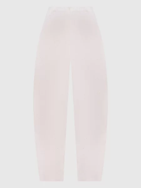 Штани кольору айворі із шовку та льону Boboutic бежеві