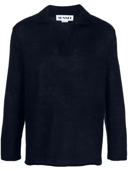 Polo Sunnei de mohair albastru