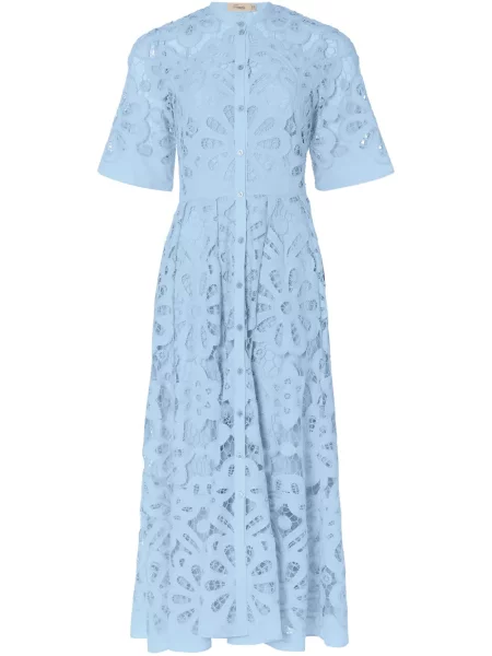 Rochie tip cămașă Temperley London de costum albastru