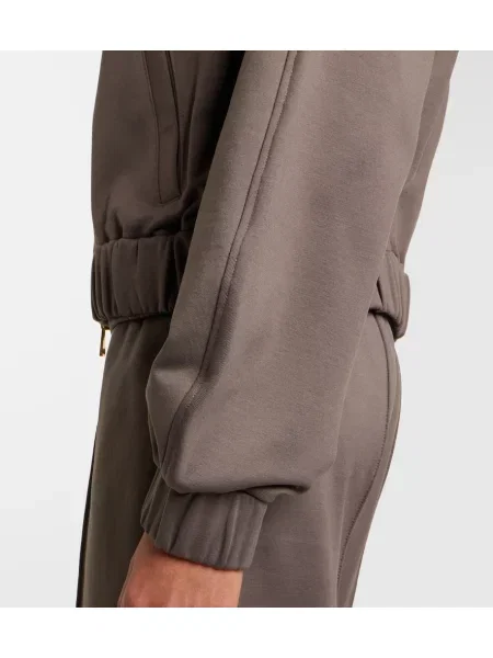 Hanorac cu glugă Moncler din jerseu gri