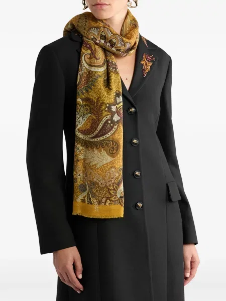 Вълнен шал Etro на цветя жълто