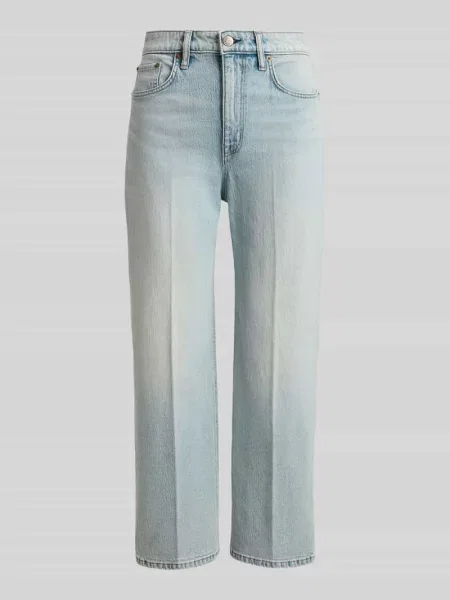 Jeansy o kroju straight fit z mieszanka bawełny z kanty Lauren Ralph Lauren niebieskie