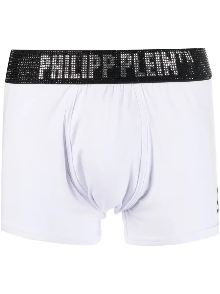 Boxeri Philipp Plein cu strasuri alb