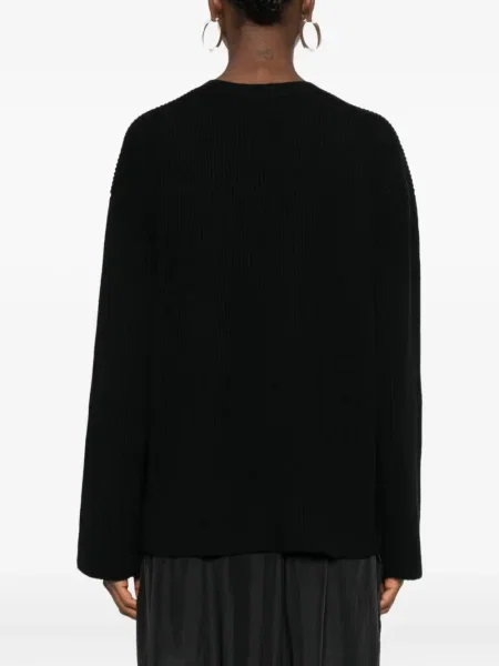 Pulover 6397 cu decolteu în V negru