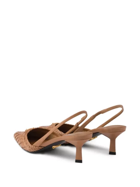 Pantofi cu toc Prada din piele maro