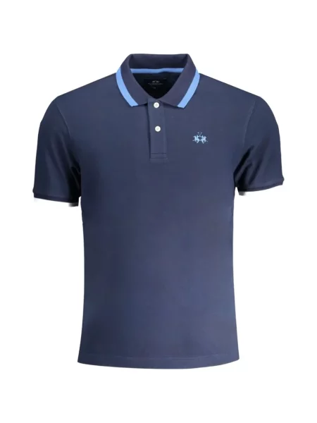 Tricou polo La Martina cu autograf albastru