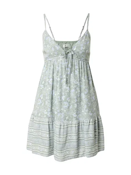 HOLLISTER Rochie albastru deschis / verde jad alb