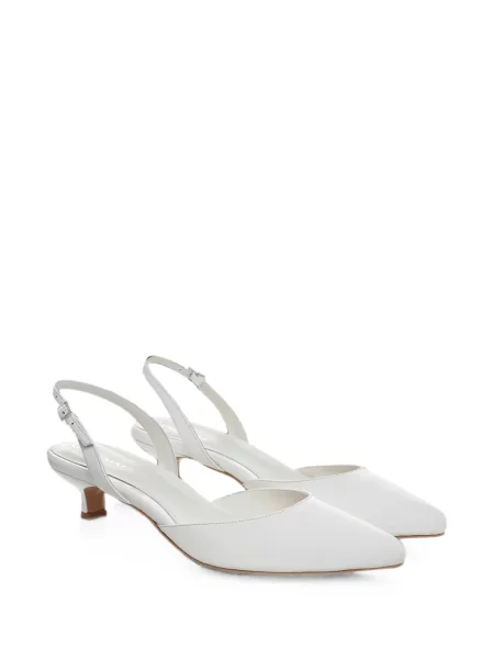 Pantofi cu toc Ginissima slingback alb