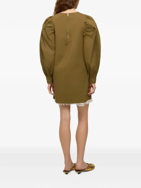 Rochie mini Ganni cu autograf verde