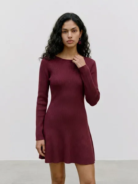 VERO MODA Rochie VMGOLD LUX vin roșu